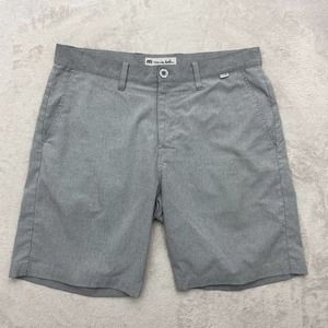 Travis Mathew Shorts Mens 34 Golf Chino Gray Performance Stretch Golfer 9"
